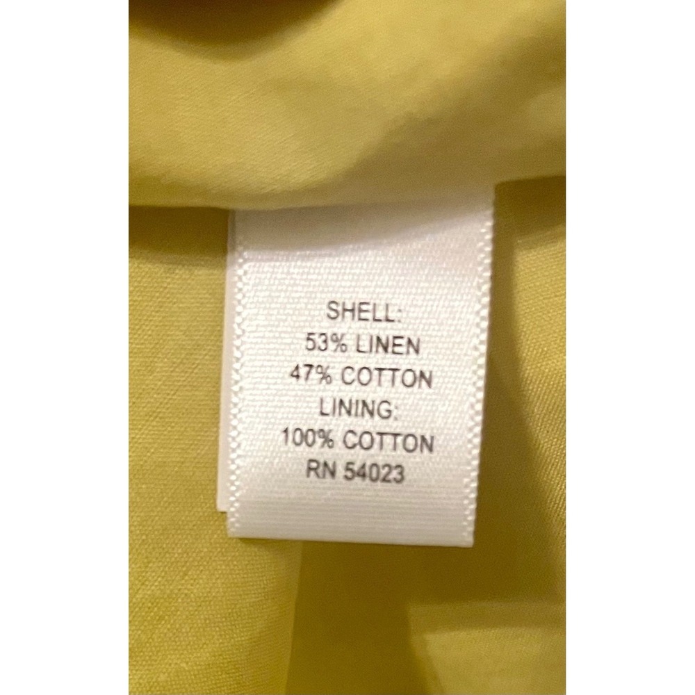 Banana Republic Chartreuse Pleated Skirt Size 10 Linen Blend Knee Length - Picture 7 of 8